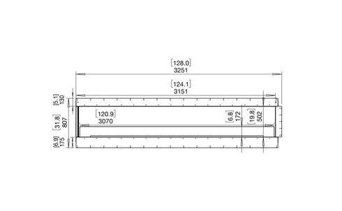 Ecosmart Fire Flex 122LC Left Corner Fireplace Insert - Black Finish / Black Burner - ESF.FX.122LC.B
